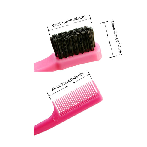 YANTAISIYU 6 Pcs Hair Edge Brushes, Double Sided Control Brush Comb Combo Pack for Bangs Eyebrow (Multicolored)
