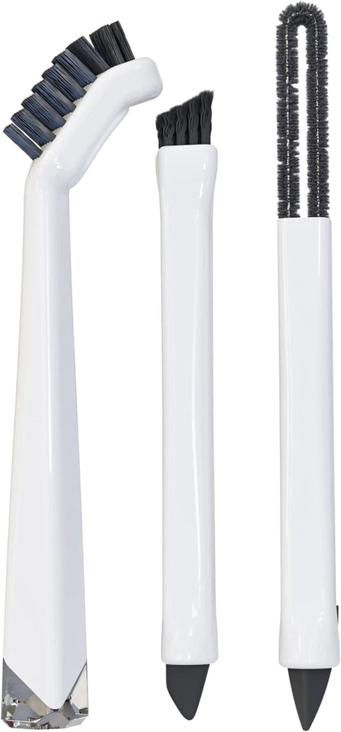 The Crown Choice Small Cleaning Brush Set: 3pcs Household Cleaning Brushes for Bathroom, Shower, Tile & Kitchen