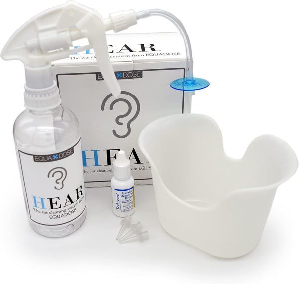 EQUADOSE Complete Ear Cleaning System Hear Earwax Removal Kit, Safe Irrigation Tool for Gentle Ear Care, Professional