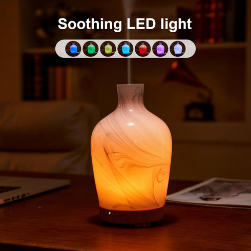 inrorans 160ml 7 Classical Vase Art Glass Aromatherapy Diffuser ultrasonic Cool Mist Scent Aroma Essential Oil Diffu er