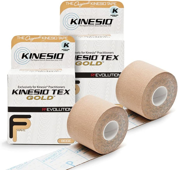 Kinesio Taping - Elastic Therapeutic Athletic Tape Tex Gold FP, Beige, 2 in. x 16.4 ft, 2 Pack