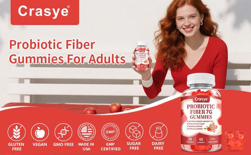 Gummies Gummy Immune 60 Gummies Fiber for Adults, Probiotic Fiber Sugar Free Fiber Supplement for Women Men Digestive