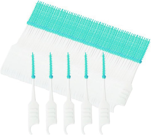 200PCS Interdental Brushes, Double-Ended Silicone Toothpick Dental Floss Pick with Disposable Bristles