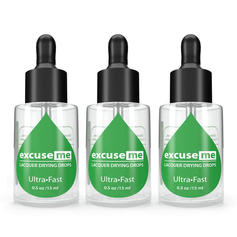 Karlash Excuse Me Nail Polish Ultra Fast Drying Drops, 0.5 oz 15ml, Pack of 3