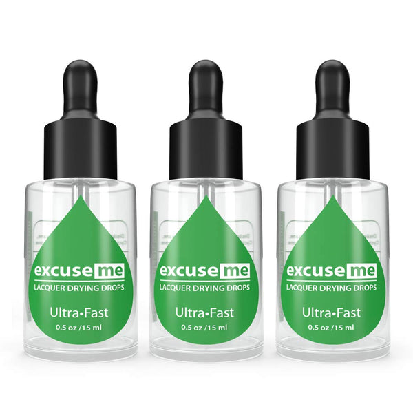 Karlash Excuse Me Nail Polish Ultra Fast Drying Drops, 0.5 oz 15ml, Pack of 3