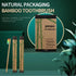 Lunaya Set 10 Pack Bamboo Toothbrush - - Natural Bamboo - Brown Nylon Bristles - Manual Toothbrush