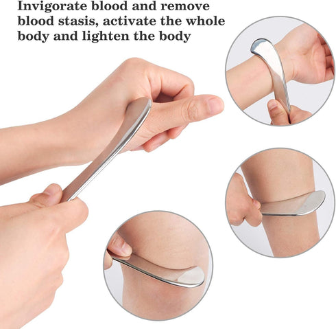 Rylpoint 3 1 in Guasha Massage Tool, Grade Stainless Steel Scraping Tool for Soft Tissue Upgrade Physical Therapy
