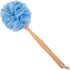 Loofah Back Scrubber for Shower, Soft Nylon Mesh Bath Sponge with Wooden Long Handle, Exfoliating Luffa Pouf (Blue)