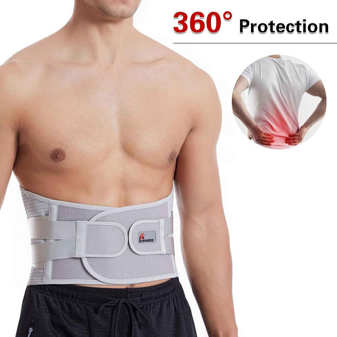 Back Support Belt with Removable Pad, Breathable Lumbar Brace for Pain Relief, Herniated Disc, Unisex Waist Trimmer