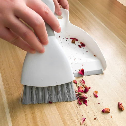 Set, 3 Set) Small Hand Dust Pan and Brush - Small Broom and Dustpan Mini Broom and Dustpan, Compact Dustpans and Brush