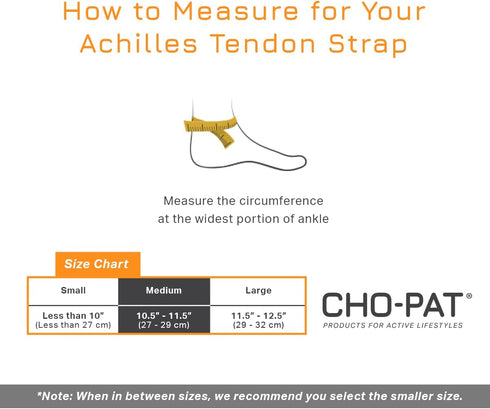 Cho-Pat Achilles Tendon Strap, Medium, Developed with Sports Medical Professionals at Mayo Clinic to Alleviate Achilles