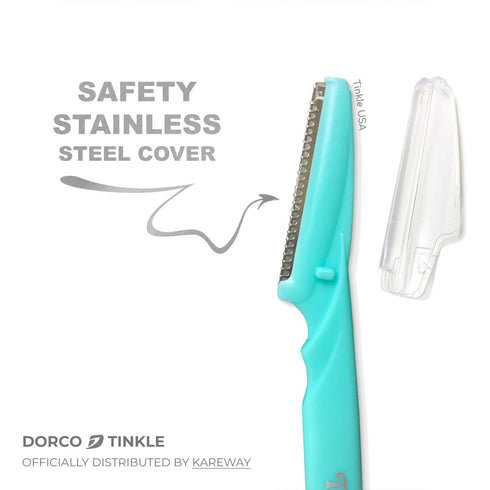 Tinkle Dermaplaning Tool 15ct - Safe and Easy Peach Fuzz Remover, Eyebrow Trimmer with Protective Cover (5 Packs)