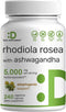 DEAL SUPPLEMENT Rhodiola Rosea with Ashwagandha, 5,000mg Per Serving, 240 Veggie Capsules, Max Strength Adaptogenic