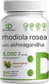 DEAL SUPPLEMENT Rhodiola Rosea with Ashwagandha, 5,000mg Per Serving, 240 Veggie Capsules, Max Strength Adaptogenic