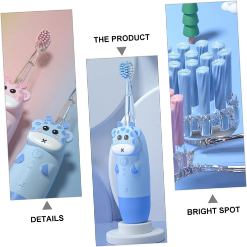Mikinona Cartoon Sonic Electric Toothbrush for Frequency Ergonomic Grip for Healthy Brushing Habits Includes Blue Brush
