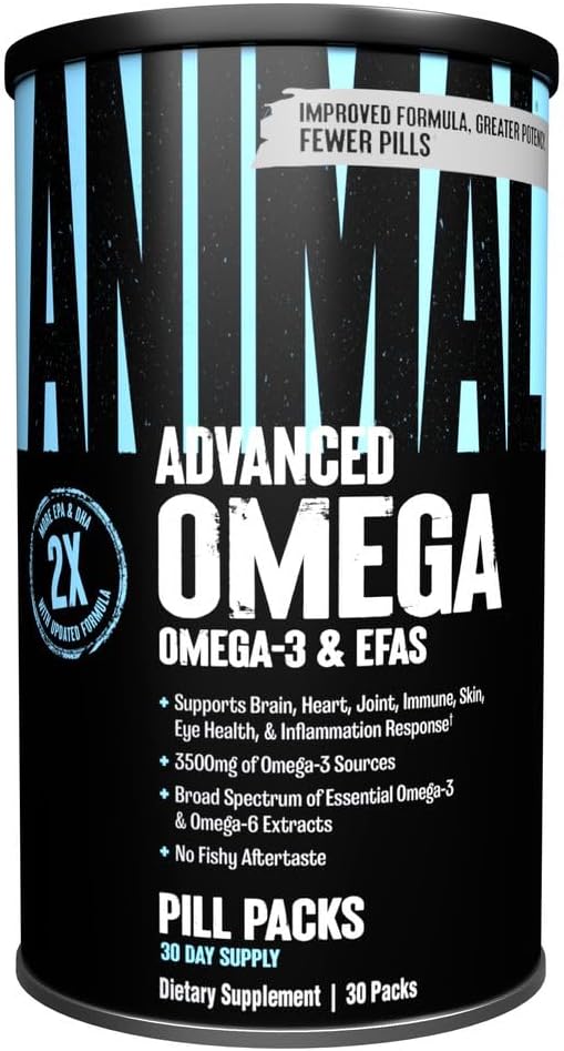 Animal Advanced Omega Essential Fatty Acids - High Potency 3500mg Omega 3 & Omega 6 Supplement with EPA, DHA, ALA, CLA,