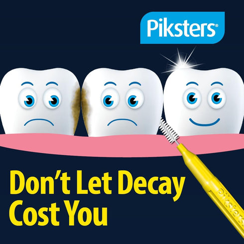 Piksters Interdental Brushes, Size 6, 40 pk, Gum Soft Bristles for Larger Gaps, Safe for Braces, Plaque Removal