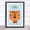 The Card Zoo Baby Birth Details Nursery Christening Tiger Face Keepsake Gift Print