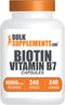 BulkSupplements.com Biotin 10000mcg Capsules, 240 Capsules - Vitamin B7 Biotin for Hair, Skin & Nails