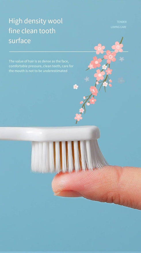 Japanese Soft-bristled Manual Toothbrush Set, Wide-Headed Floss Toothbrush for Adult Care (3 Sets)
