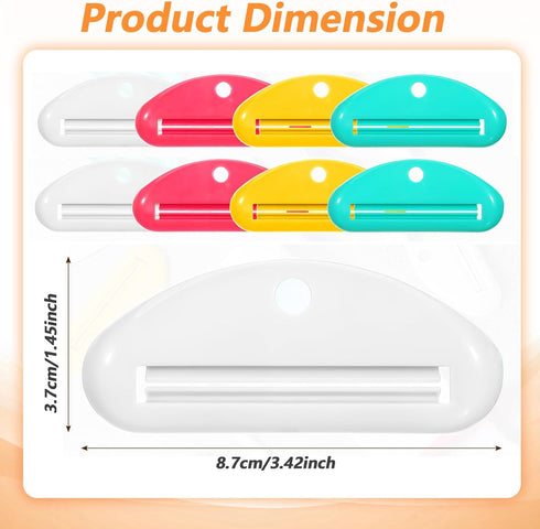 SULIKJHUI 8 (4 3.42 1.45 Pcs Toothpaste Tube Squeezer Tool, Plastic Clip Dispenser for Toothpaste & Cosmetics, Prevents