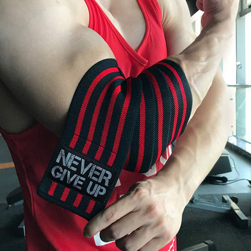 Professional Elbow Wraps, Elastic Straps Brace Support Protector for Weightlifting, Gym Fitness