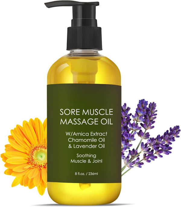 Sore Muscle Massage Oil for Women,Massage Therapy Oil for Soreness & Stiffness,Natural