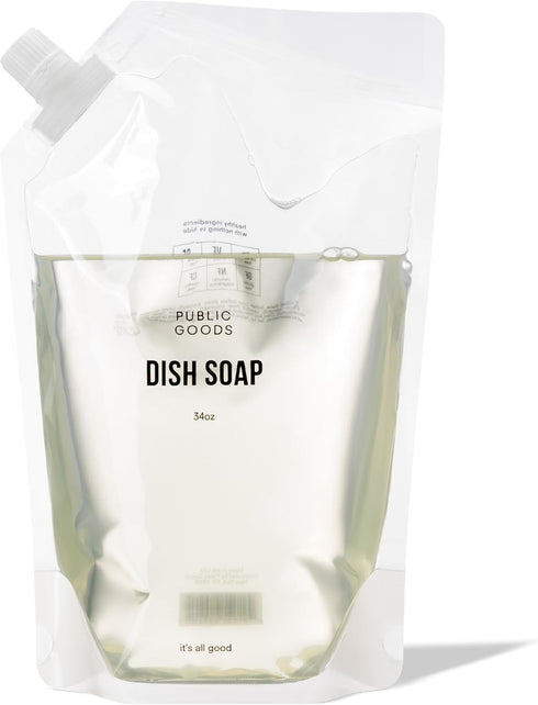 Public Goods Natural Dish Soap, 34 Fl Oz Mandarin Basil, Non-Toxic Plant-Based Vegan Friendly Liquid