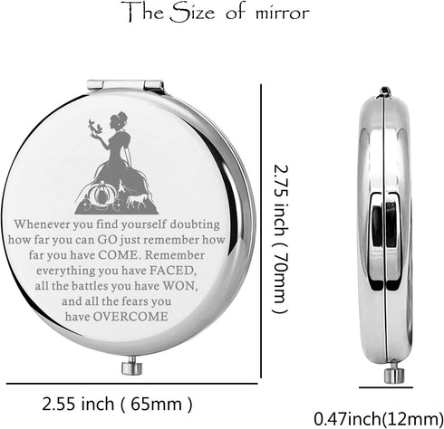 Lywjyb Birdgot Movie Inspired Gift - Fairy Tale Makeup Mirror, Inspirational Compact Mirror for Her (Cinder Mirr