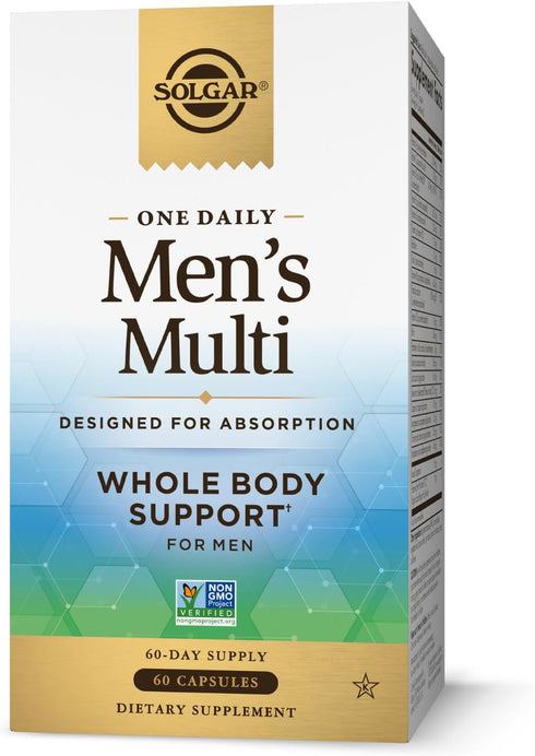 Solgar One Daily Men's Multivitamin Whole Body Support Supplement, Highly Absorbable Delayed Release Capsules - 60