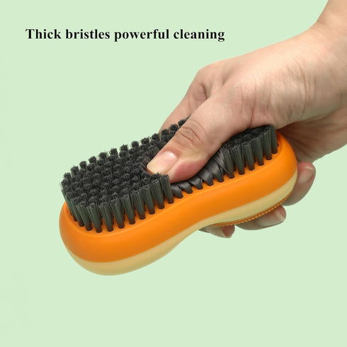 Two-Sided Laundry Stain Remover Brush, Soft Bristle for Scrubbing Tough Stains on Delicate Fabrics, Easy to Grip Blue
