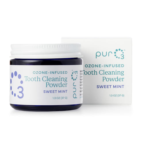 PurO3 Ozonated Ozone 37g Toothpaste Powder Fluoride Free Organic Remineralizing Tooth & Gum Cleaning Natural Teeth