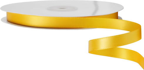 LIUYAXI Yellow Double Face Satin Ribbon, 3/8" x 50 Yards, Perfect for Crafts, Gift Wrapping, Bow Making