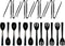 Party Essentials 20-Piece Plastic Buffet Serving Utensils Kit, Spoons/Forks/Tong in Black