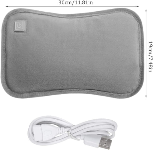 Nirelief 3 Settings Electric Hot Water Bottle with Flannel Cover Heat Foldable USB Rechargeable Hot Water Bag