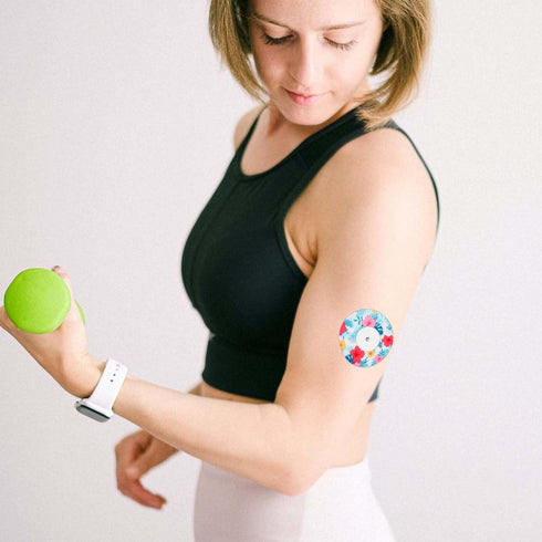 25pcs Sensor Covers for Libre 1/2 - Waterproof Flower Pattern Blood Sugar Monitor Patch Adhesive Patches