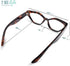 Tortoise Shell Geometric Cat Eye Reading Glasses for Women, Funky Look & Clear Vision, Sturdy Magnifying Glasses for