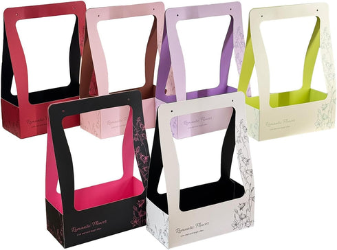 YKYOBFA 12pcs Packaging Floral Bouquet Paper Bags Waterproof for Bouquets Portable Craft Flower Arrangement Boxes
