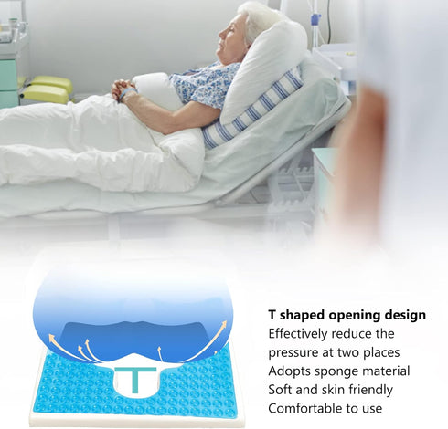 Tailbone Anti Bedsore Cushion, Breathe Freely Material, T Shaped Opening Triangular Slope Design Pad,for Bedridden