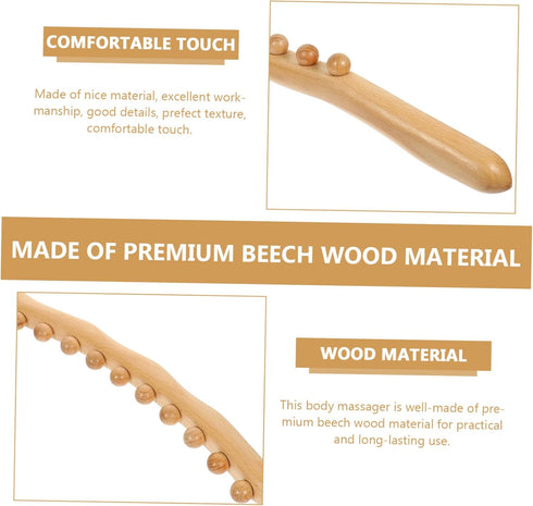 Ten-Bead Wooden Scraping Tool for Whole Body Massage