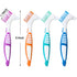 WILLBOND 6 Pieces Denture Brushes, Hard Cleaning Toothbrush with White Carrying Case for False Teeth (Green, Purple,