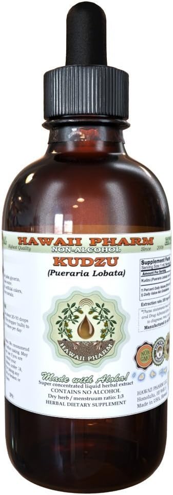 Hawaii Pharm Kudzu Alcohol-Free Liquid Extract - 2 oz Organic Herbal Supplement