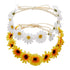 zYoung 2 Pcs Fashion Flower Headband, Sunflower Hair Wreath Festival Hair Band, Bridal Headpiece