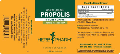 Immune 4 Herb Pharm Propolis Liquid Extract for System Support - Ounce