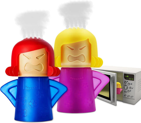 Abnaok Microwave Cleaner, 2 PCS Angry Mama Steam Cleaner, Easily Clean in Minutes with Vinegar and Water