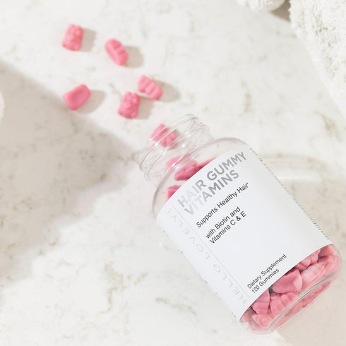 Hello Lovely! Hair Vitamins Gummies, 120 Gummy Bears, Biotin 5000 mcg, Vitamin E & C for Hair Growth