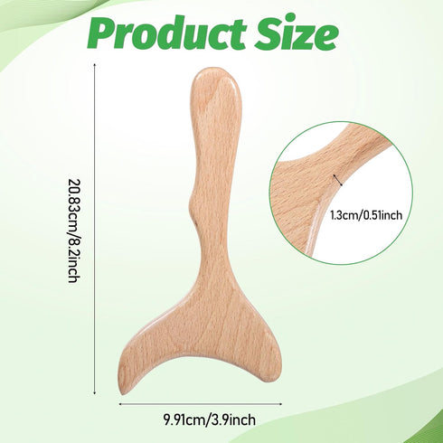 Mozeat Lens 1 Pack Lymphatic Drainage Massager, Natural Wood Therapy Massage Tools One-Handed Gua Sha Body Tool Manual