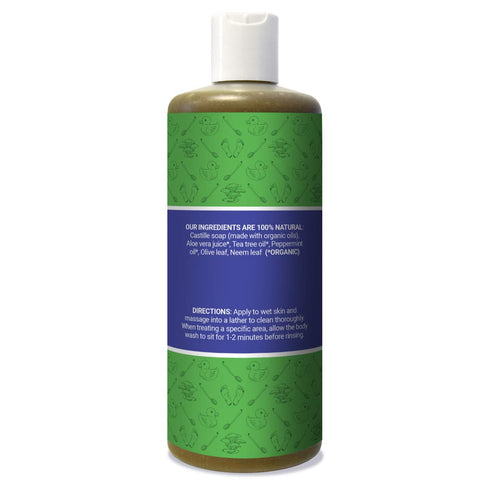 Jivi 14 Oz, Antifungal Body Wash, Treats Athletes Foot, Toenail Fungus, Ringworm, Jock Itch, & More, Tea Tree, Fl green