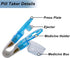 Pills Taker 2pcs Tablet Puncher Pill Blister Package Opener,Gray Colour X1 + Blue Color X1 (Gray x1+Blue x 1)