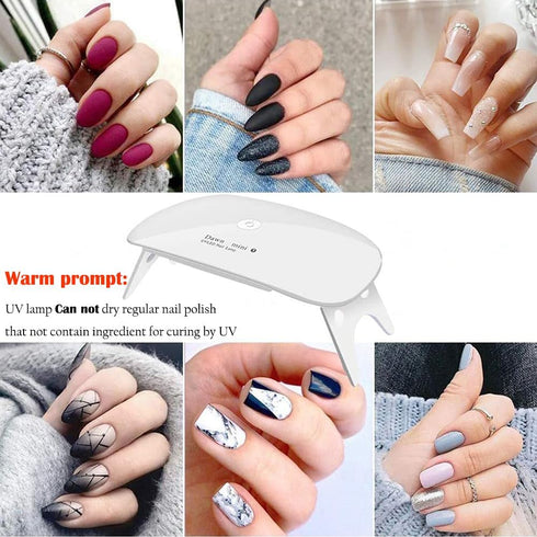 Kepma UV LED Nail Dryer Mini Lamp, Portable Curing Light for Gel Nail Polish, 6w (White)